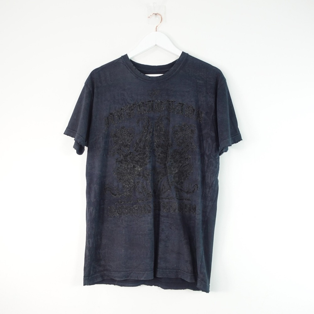 VINTAGE Y2K Graphic Wings Shirt L Blackโ Distressed Goth Grunge AFFLICTION USA